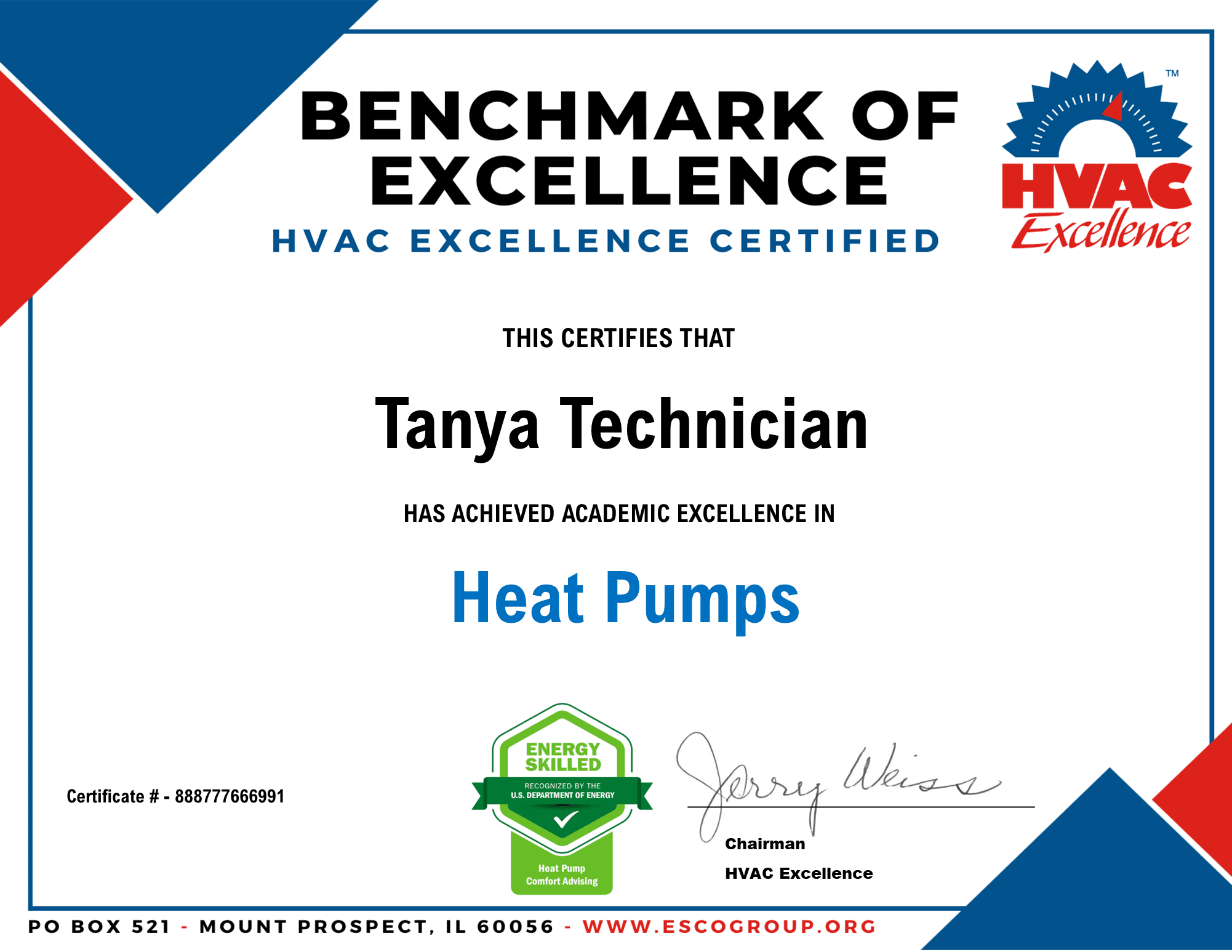 Energy Skilled certificate, Heat Pump Commissioning and Maintenance