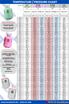 Temperature-Pressure Chart 24" x 36" Poster